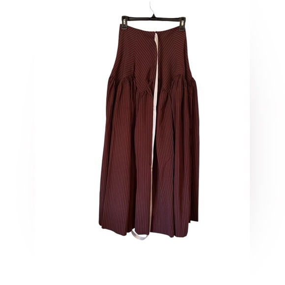 Batul the Collection Diala Top/Skirt X Small Maroon Striped 2 Piece - Picture 9 of 10